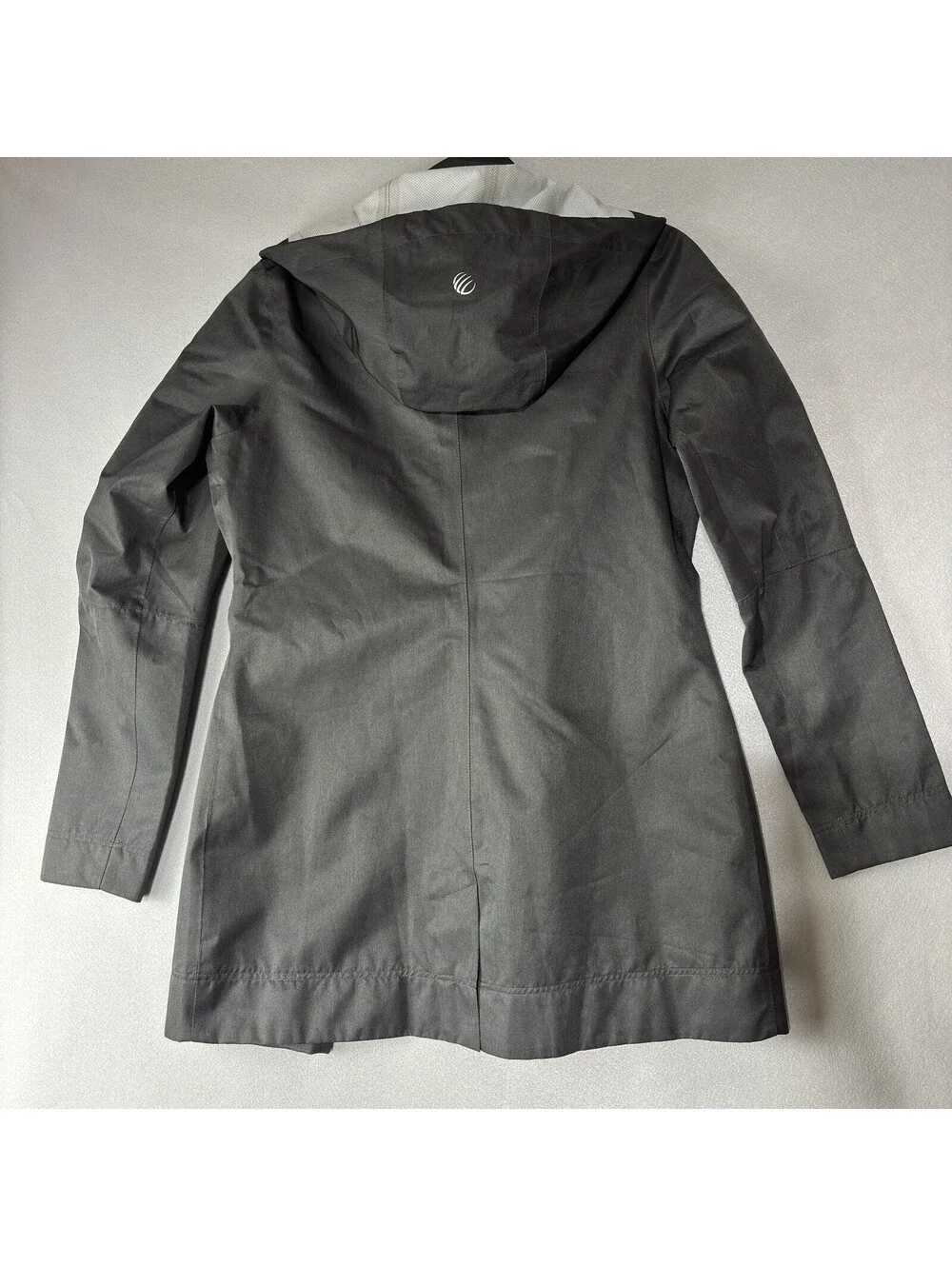 MPG Womens Hooded Windbreaker Jacket Gray Size Small